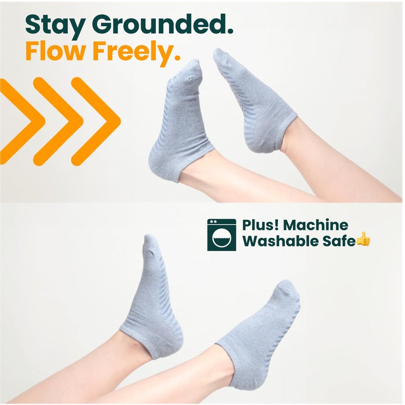 Gripjoy Grip Socks 3-Pack, Non Slip Socks for Yoga, Pilates, Barre, Dance, Enhanced Stability, Machine Washable, Comfortable Cotton Blend, Supports Charitable Causes - Image 4